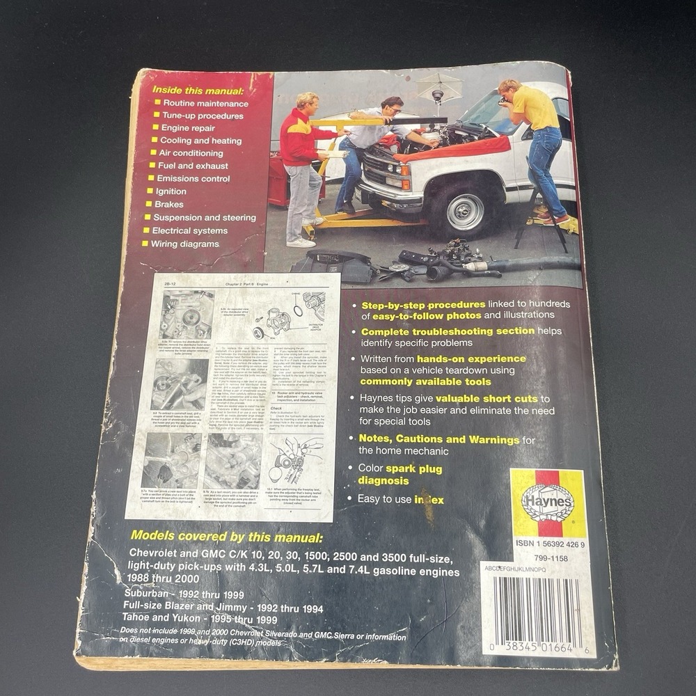 Haynes Repair Manual 24065 Chevrolet & GMC Pick-up Truck 1988-1998 All Models - Picture 2 of 11
